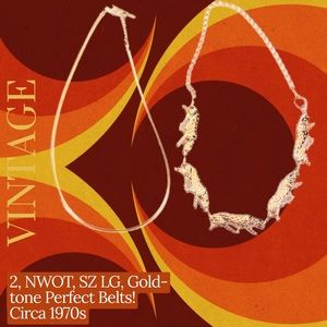 NWOT, Circa “70s, Vintage Set, 2 Gold-tone, AH-mazing Chain Belts~Fabulous Cond